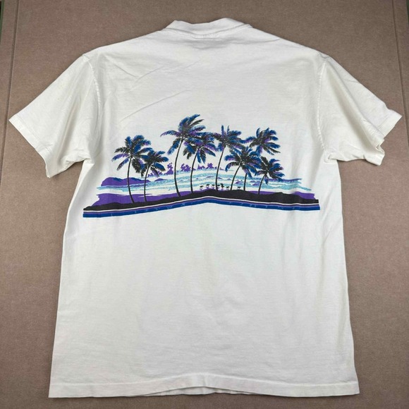 Vintage Anvil T-Shirt Men XL White Panama City Beach Graphic Tee Single Stitch - Picture 3 of 9
